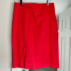 Bright red high waist pencil skirt - size 8